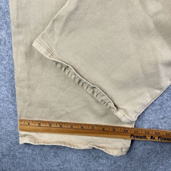 Ann Taylor Loft Jeans Women 12 Tan Wide Leg Crop Preppy Stretch Denim Minimalist - Picture 13 of 16